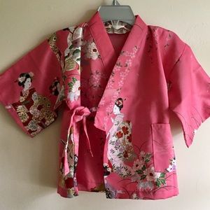 Pink Kimono for a toddler.